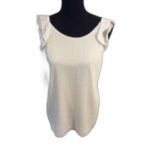 Naked Zebra White Romantic Ruffled Low tie Back Top Medium M